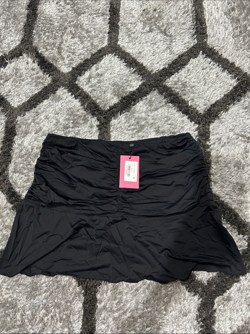 Edikted Black Ruched Mini Skirt